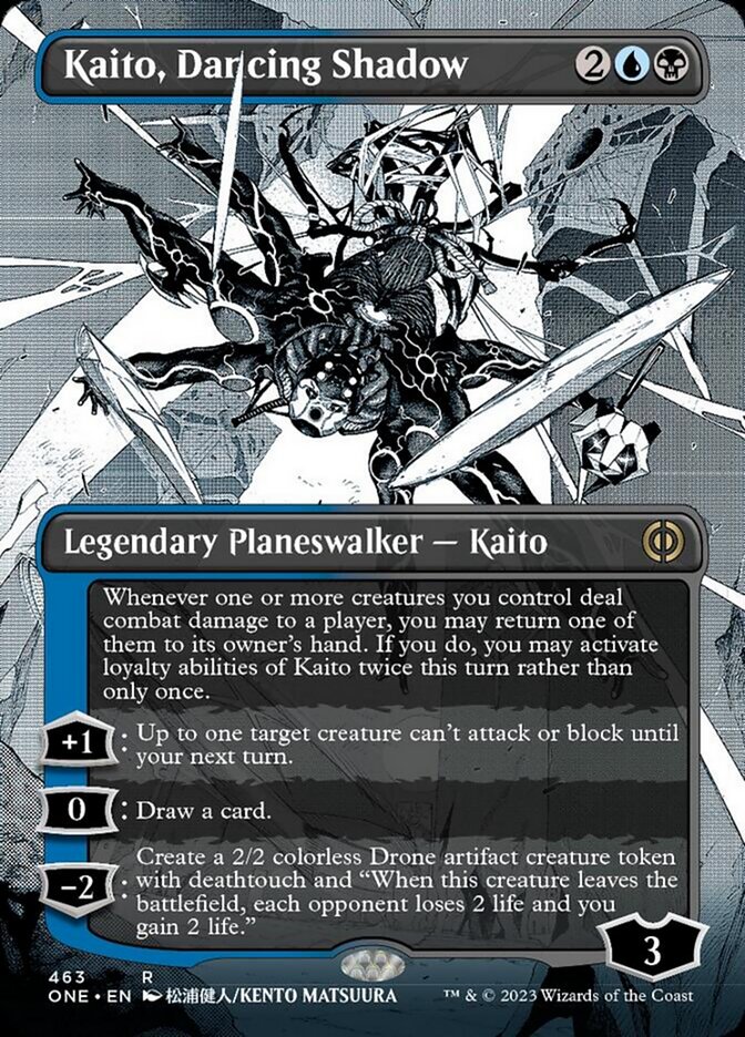 Kaito, Dancing Shadow (Borderless Manga Step-and-Compleat Foil) [Phyrexia: All Will Be One] | Gamers Paradise