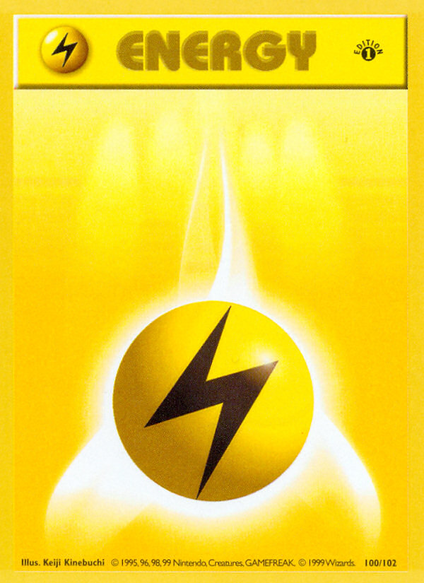 Lightning Energy (100/102) (Shadowless) [Base Set 1st Edition] | Gamers Paradise