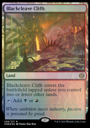 Blackcleave Cliffs [Phyrexia: All Will Be One Prerelease Promos] | Gamers Paradise