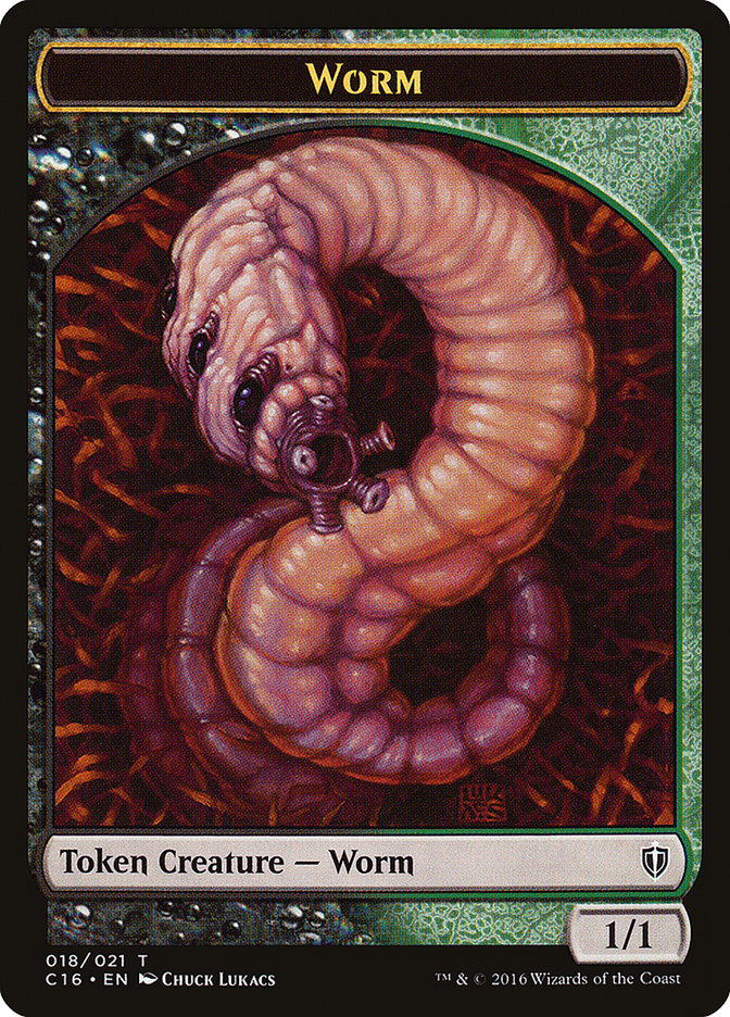 Zombie // Worm Double-Sided Token [Commander 2016 Tokens] | Gamers Paradise