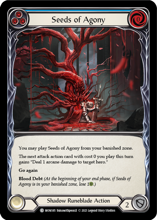 Seeds of Agony (Blue) [MON185] 1st Edition Normal | Gamers Paradise