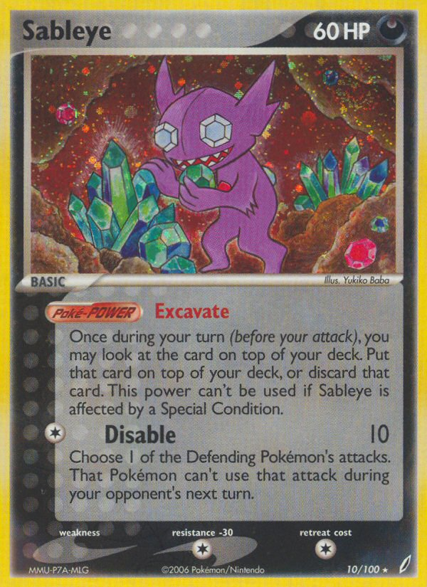 Sableye (10/100) [EX: Crystal Guardians] | Gamers Paradise