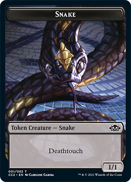 Snake // Zombie Double-Sided Token [Commander Collection: Black Tokens] | Gamers Paradise