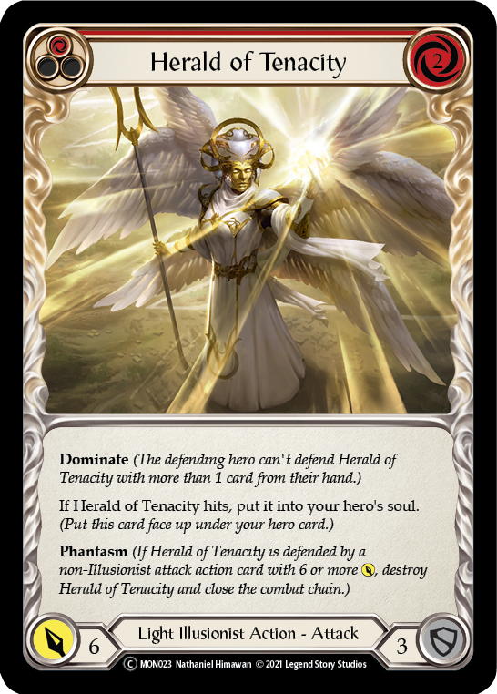 Herald of Tenacity (Red) [U-MON023-RF] Unlimited Rainbow Foil | Gamers Paradise