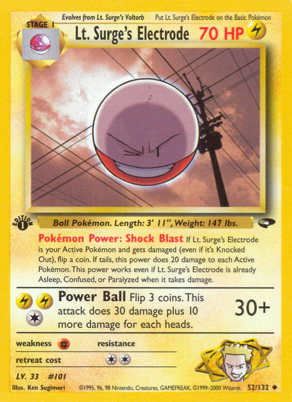 Lt. Surge's Electrode (52/132) [Gym Challenge 1st Edition] | Gamers Paradise