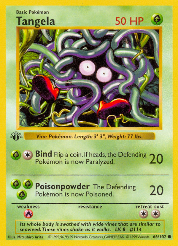 Tangela (66/102) (Shadowless) [Base Set 1st Edition] | Gamers Paradise