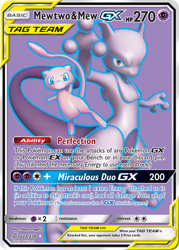 Mewtwo & Mew GX (222/236) [Sun & Moon: Unified Minds] | Gamers Paradise