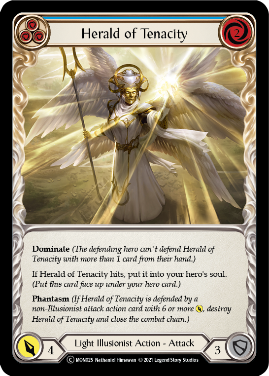 Herald of Tenacity (Blue) [U-MON025-RF] Unlimited Rainbow Foil | Gamers Paradise