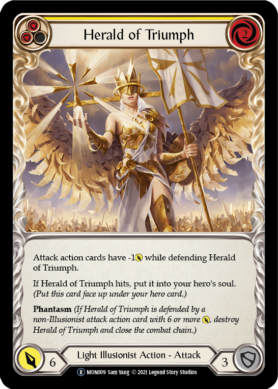Herald of Triumph (Yellow) [U-MON009-RF] Unlimited Rainbow Foil | Gamers Paradise