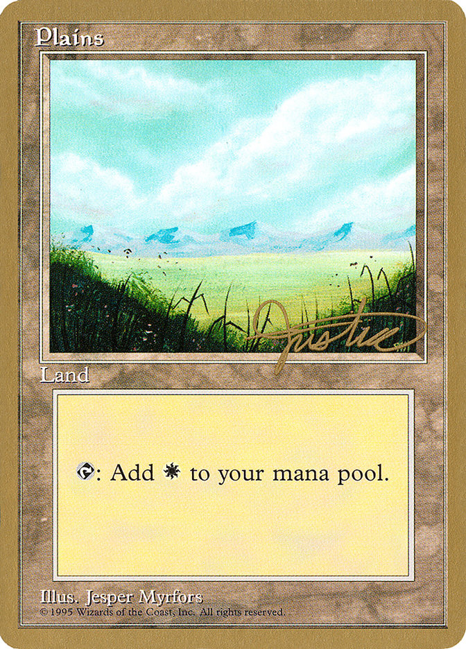 Plains (mj366) (Mark Justice) [Pro Tour Collector Set] | Gamers Paradise