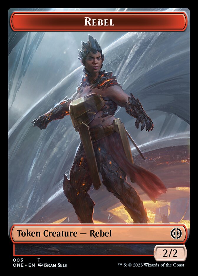 Rebel // Phyrexian Germ Double-Sided Token [Phyrexia: All Will Be One Commander Tokens] | Gamers Paradise