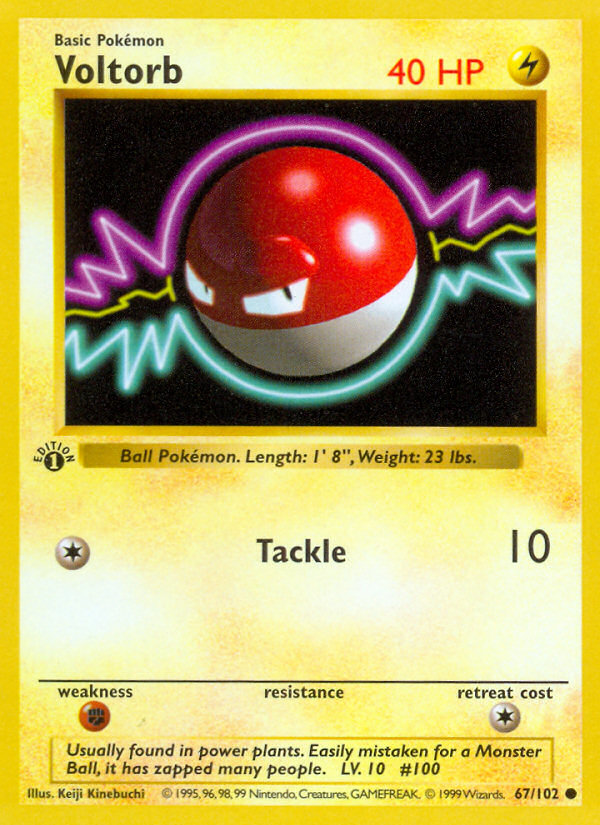 Voltorb (67/102) (Shadowless) [Base Set 1st Edition] | Gamers Paradise