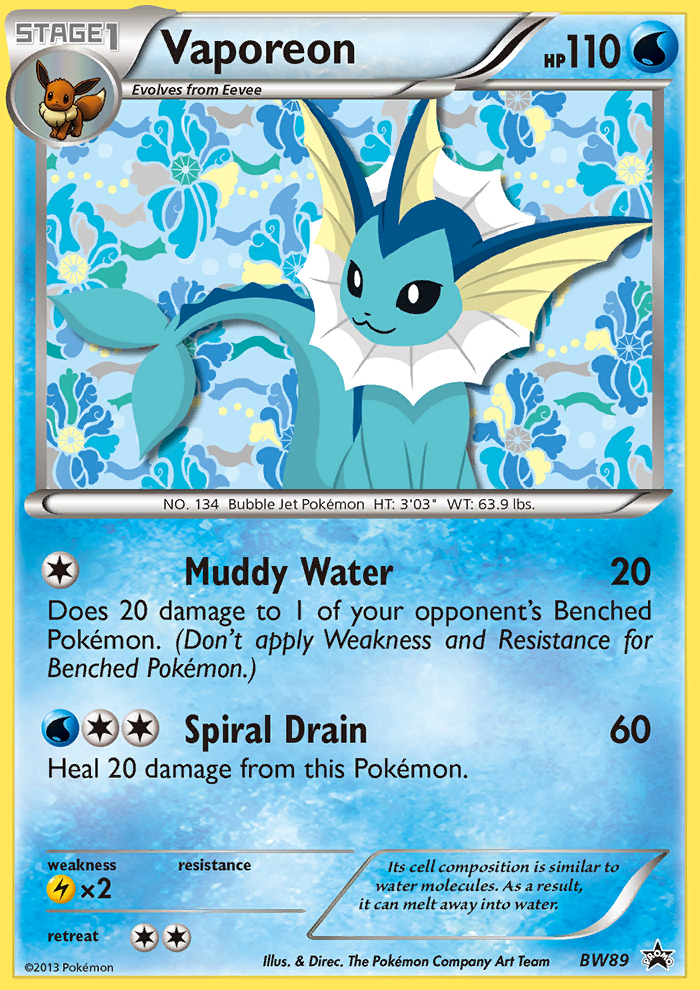 Vaporeon (BW89) [Black & White: Black Star Promos] | Gamers Paradise