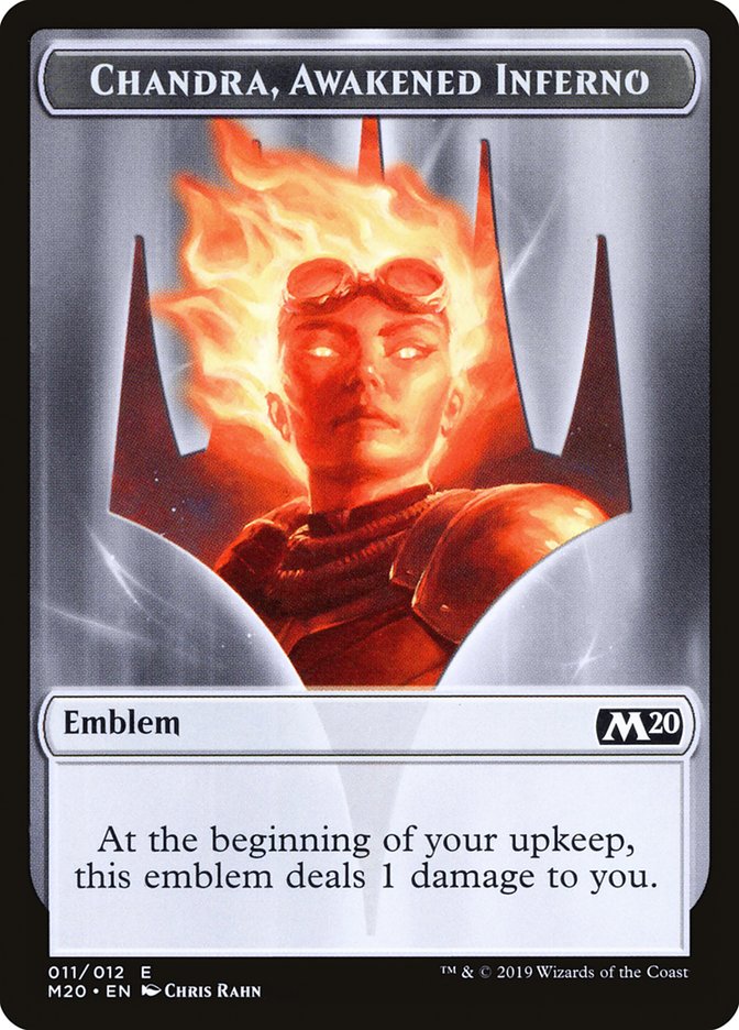 Chandra, Awakened Inferno Emblem [Core Set 2020 Tokens] | Gamers Paradise