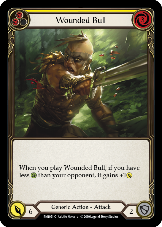 Wounded Bull (Yellow) [RNR021-C] (Rhinar Hero Deck)  1st Edition Normal | Gamers Paradise