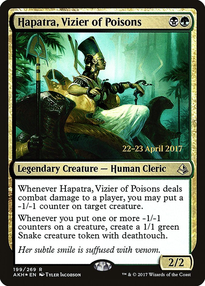 Hapatra, Vizier of Poisons [Amonkhet Prerelease Promos] | Gamers Paradise