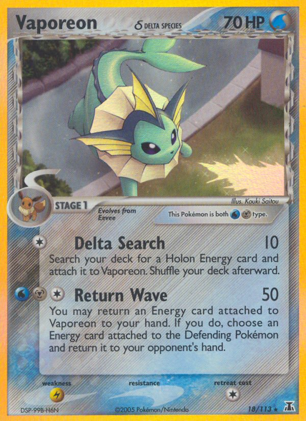 Vaporeon (18/113) (Delta Species) [EX: Delta Species] | Gamers Paradise