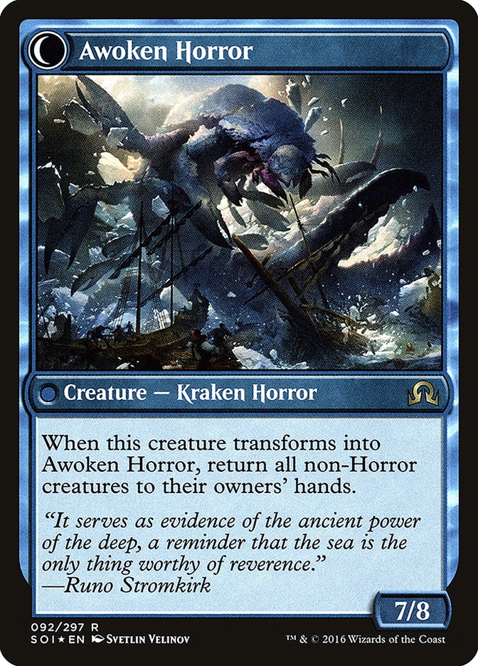 Thing in the Ice // Awoken Horror [Shadows over Innistrad Prerelease Promos] | Gamers Paradise