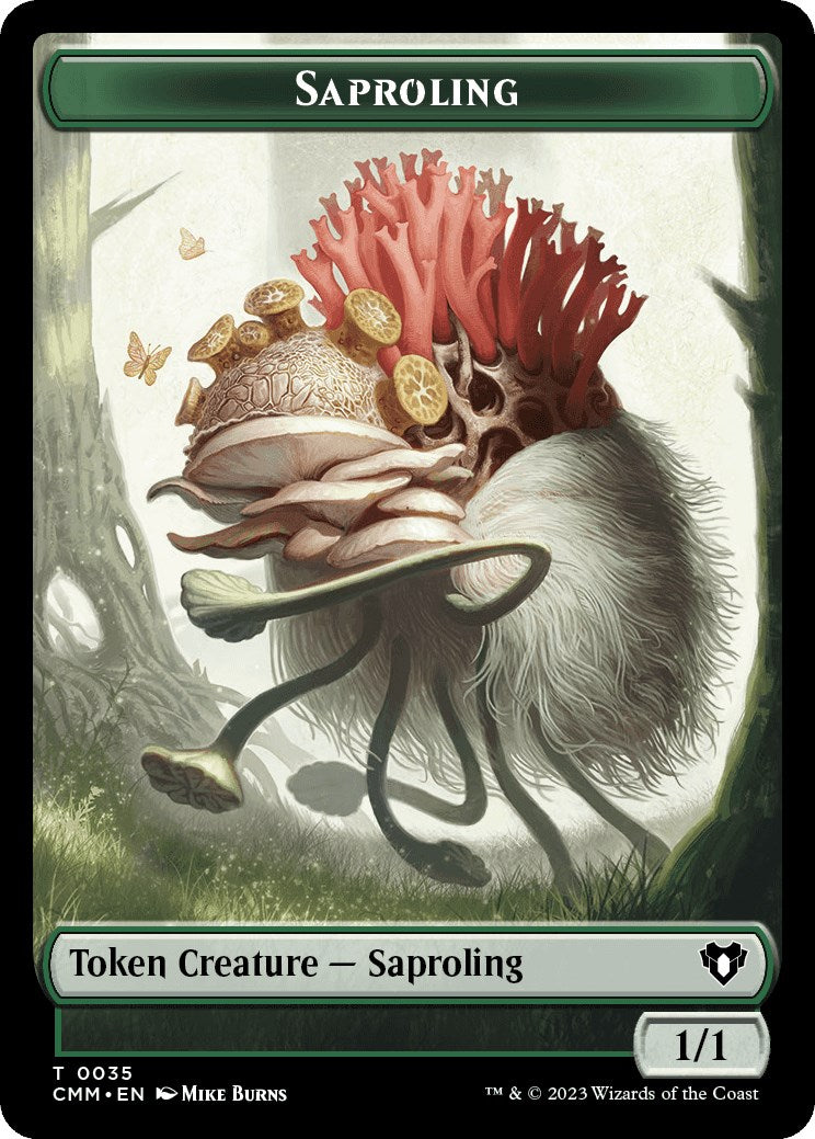Saproling // Elf Druid Double-Sided Token [Commander Masters Tokens] | Gamers Paradise