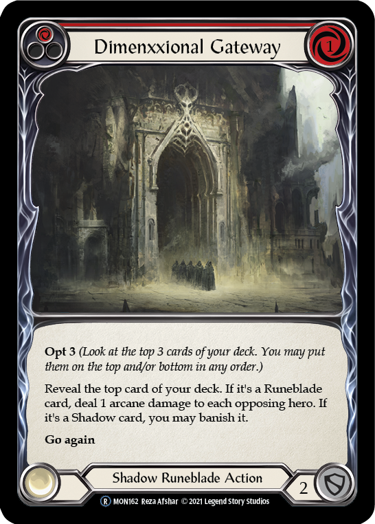 Dimenxxional Gateway (Red) [U-MON162-RF] Unlimited Rainbow Foil | Gamers Paradise