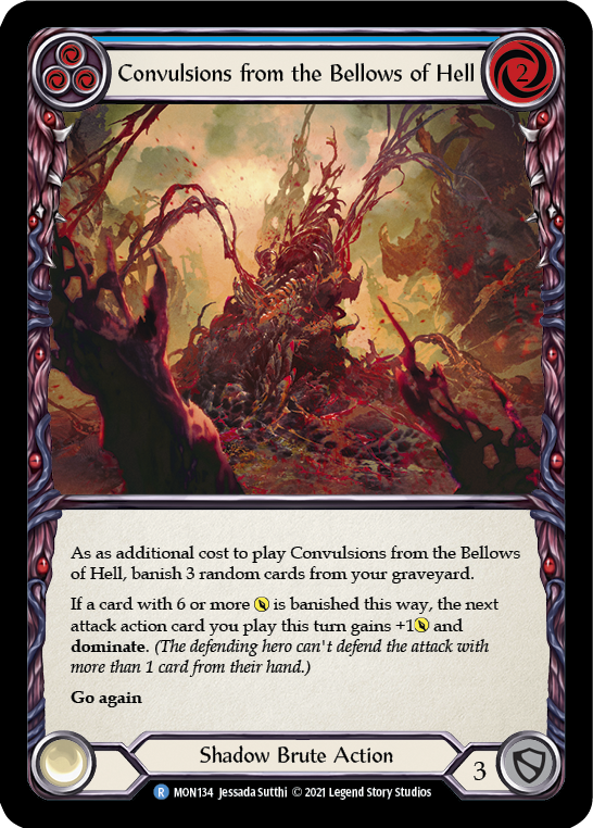 Convulsions from the Bellows of Hell (Blue) [MON134-RF] 1st Edition Rainbow Foil | Gamers Paradise