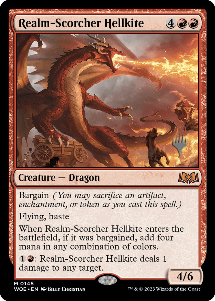 Realm-Scorcher Hellkite (Promo Pack) [Wilds of Eldraine Promos] | Gamers Paradise