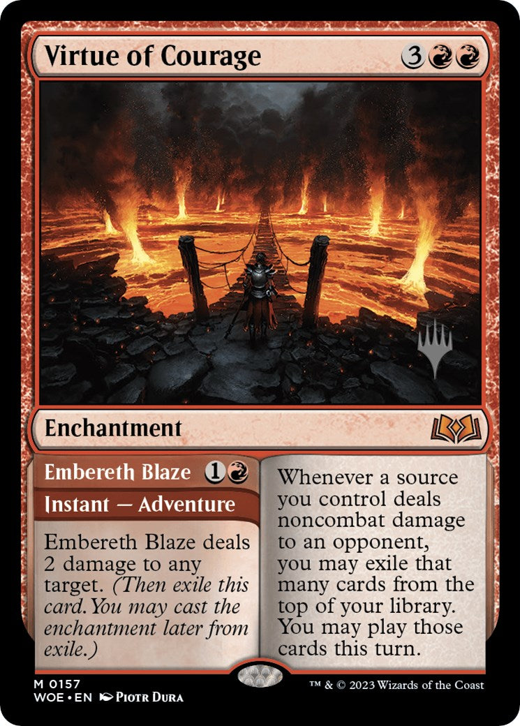 Virtue of Courage //Embereth Blaze (Promo Pack) [Wilds of Eldraine Promos] | Gamers Paradise