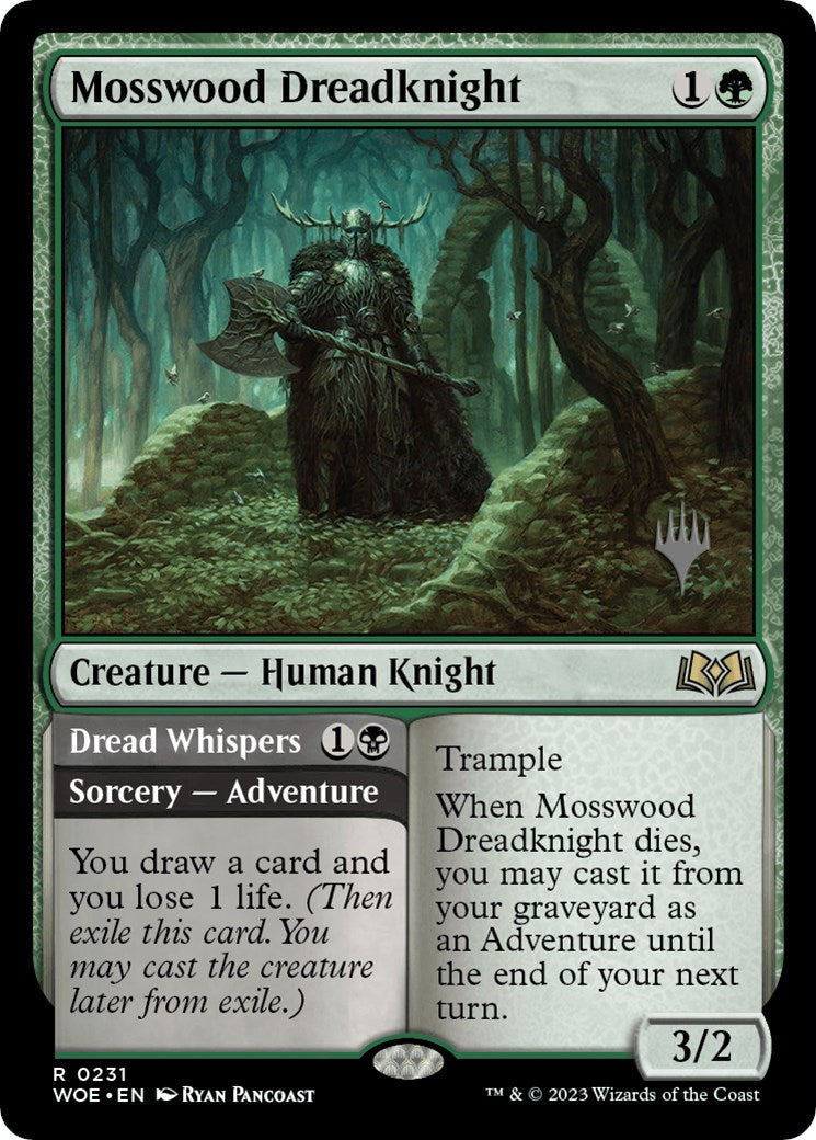 Mosswood Dreadknight // Dread Whispers (Promo Pack) [Wilds of Eldraine Promos] | Gamers Paradise