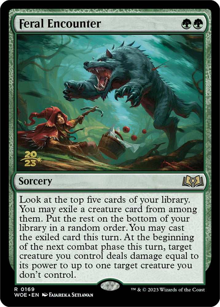 Feral Encounter [Wilds of Eldraine Prerelease Promos] | Gamers Paradise