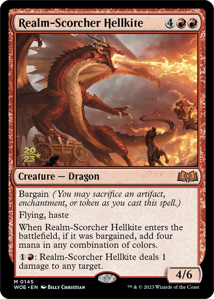 Realm-Scorcher Hellkite [Wilds of Eldraine Prerelease Promos] | Gamers Paradise