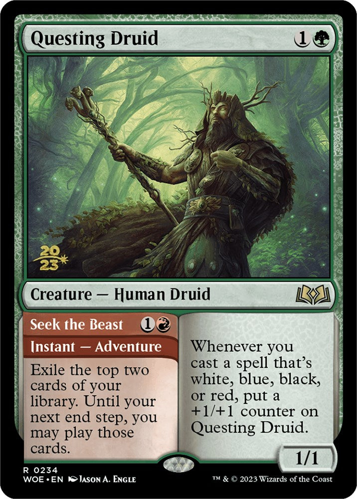 Questing Druid // Seek the Beast [Wilds of Eldraine Prerelease Promos] | Gamers Paradise