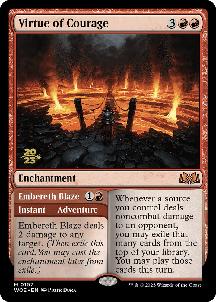 Virtue of Courage //Embereth Blaze (Promo Pack) [Wilds of Eldraine Promos] | Gamers Paradise