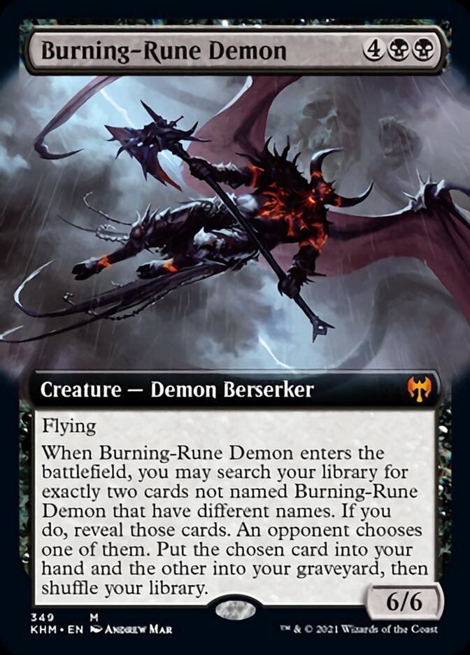 Burning-Rune Demon (Extended Art) [Kaldheim] | Gamers Paradise
