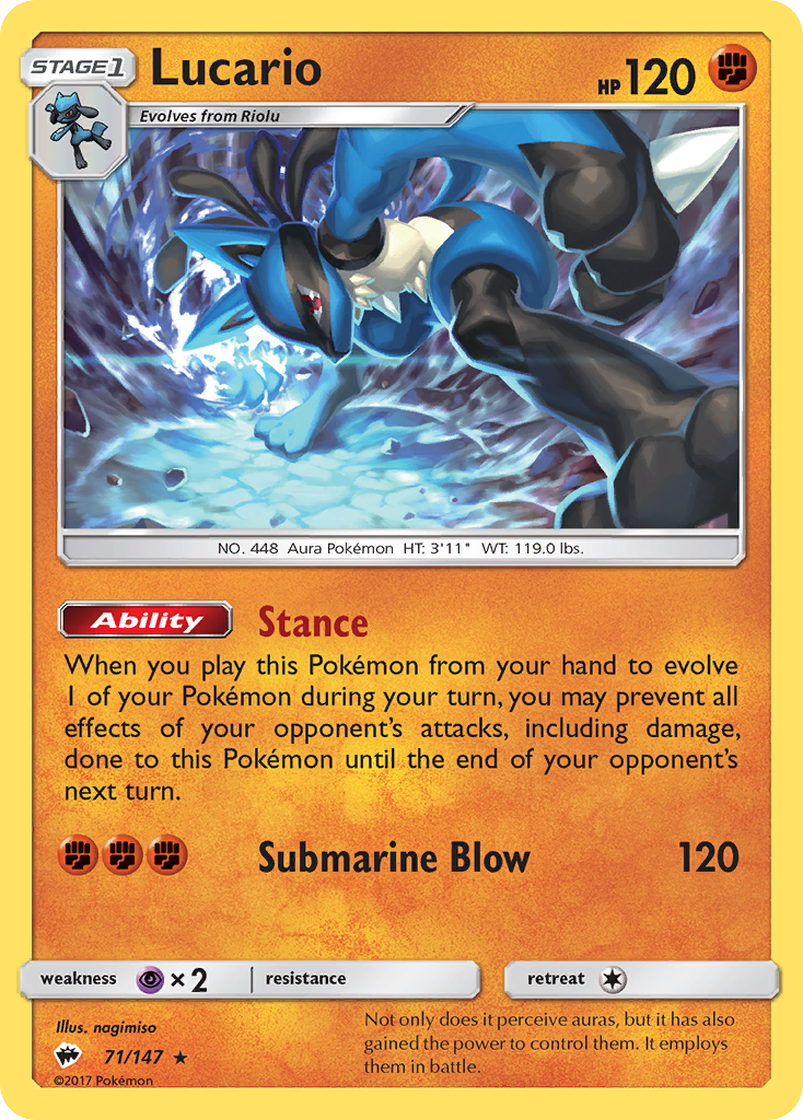 Lucario (71/147) [Sun & Moon: Burning Shadows] | Gamers Paradise