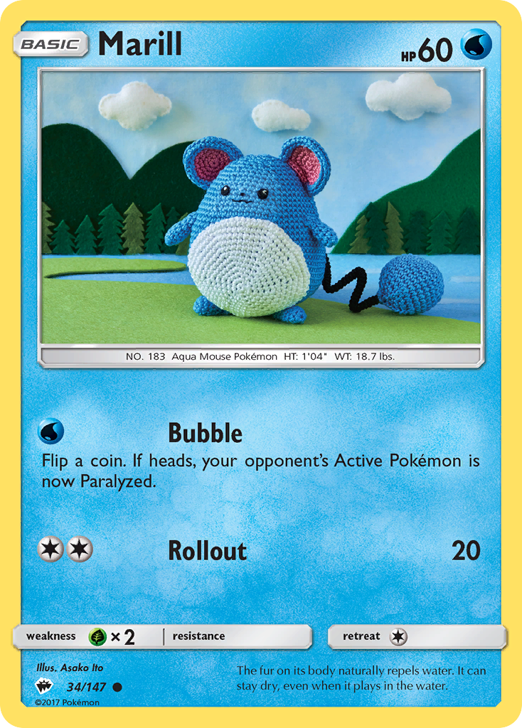 Marill (34/147) [Sun & Moon: Burning Shadows] | Gamers Paradise