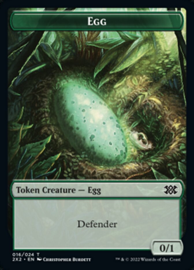 Egg // Phyrexian Golem Double-Sided Token [Double Masters 2022 Tokens] | Gamers Paradise