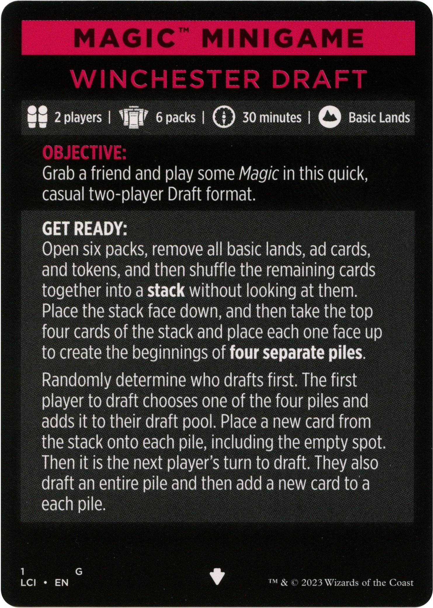 Winchester Draft (Magic Minigame) [The Lost Caverns of Ixalan Minigame] | Gamers Paradise