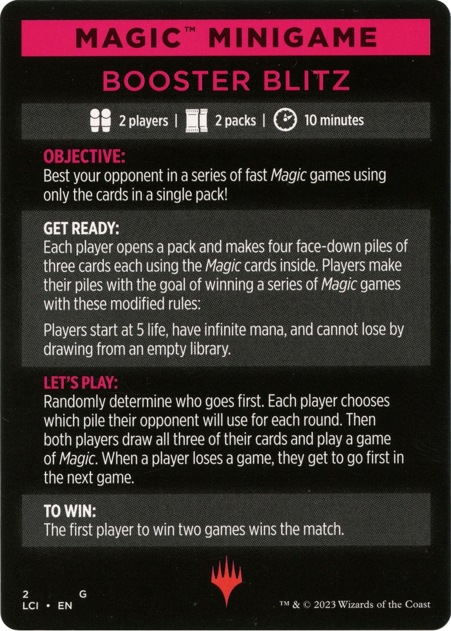 Booster Blitz (Magic Minigame) [The Lost Caverns of Ixalan Minigame] | Gamers Paradise