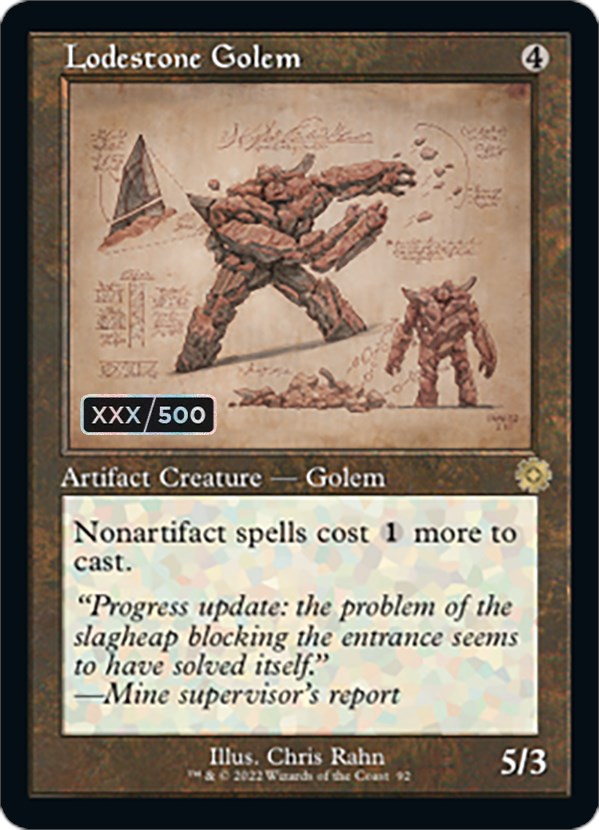 Lodestone Golem (Retro Schematic) (Serial Numbered) [The Brothers' War Retro Artifacts] | Gamers Paradise