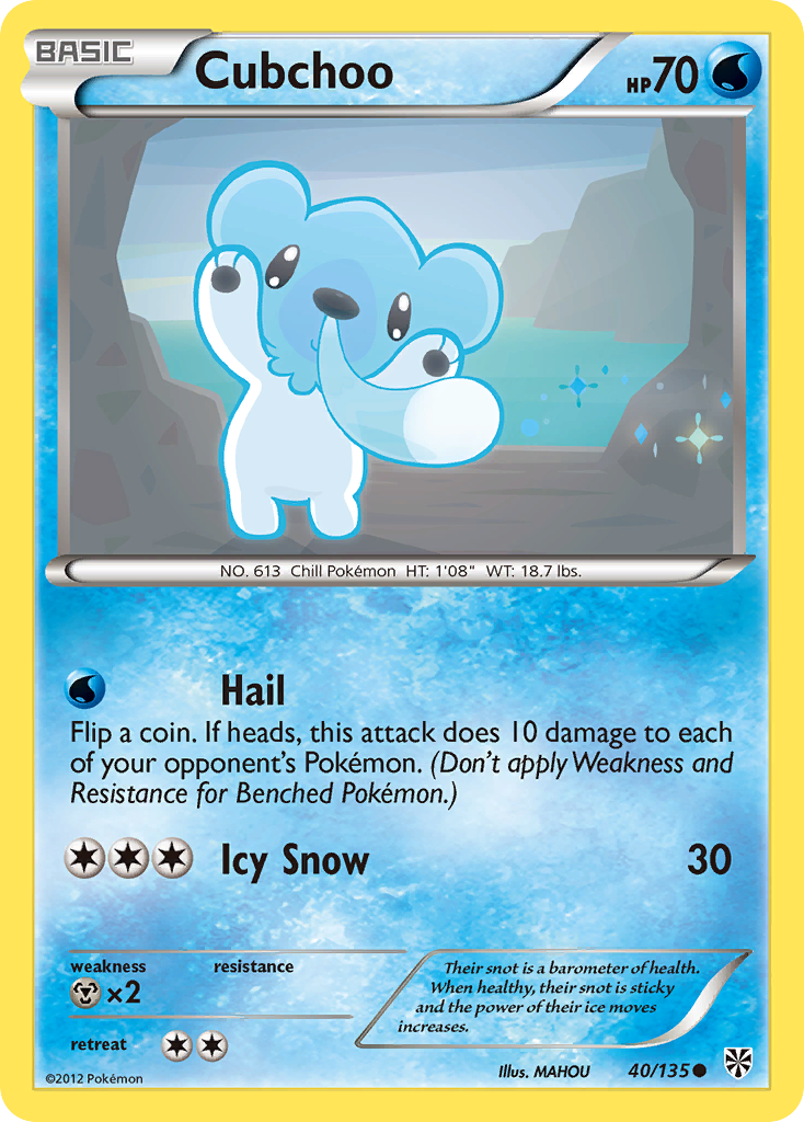 Cubchoo (40/135) [Black & White: Plasma Storm] | Gamers Paradise