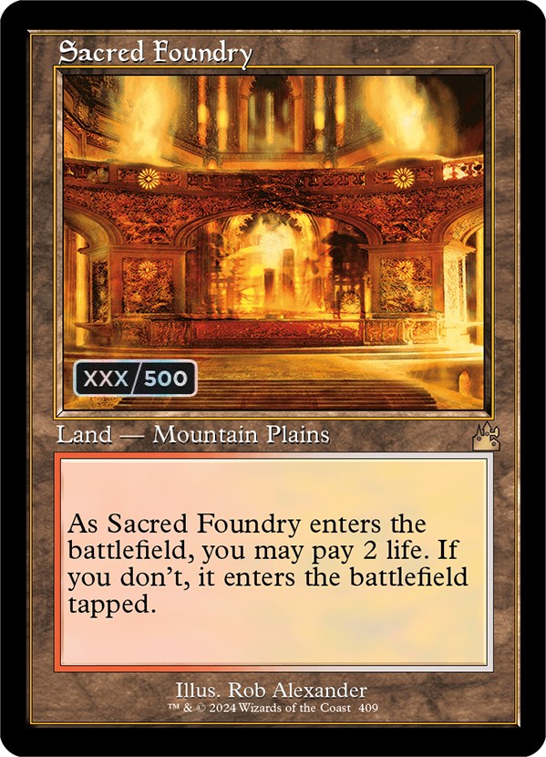 Sacred Foundry (Retro) (Serialized) [Ravnica Remastered] | Gamers Paradise