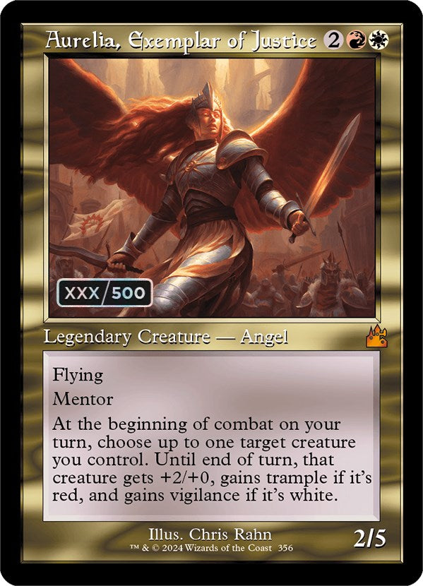 Aurelia, Exemplar of Justice (Retro) (Serialized) [Ravnica Remastered] | Gamers Paradise