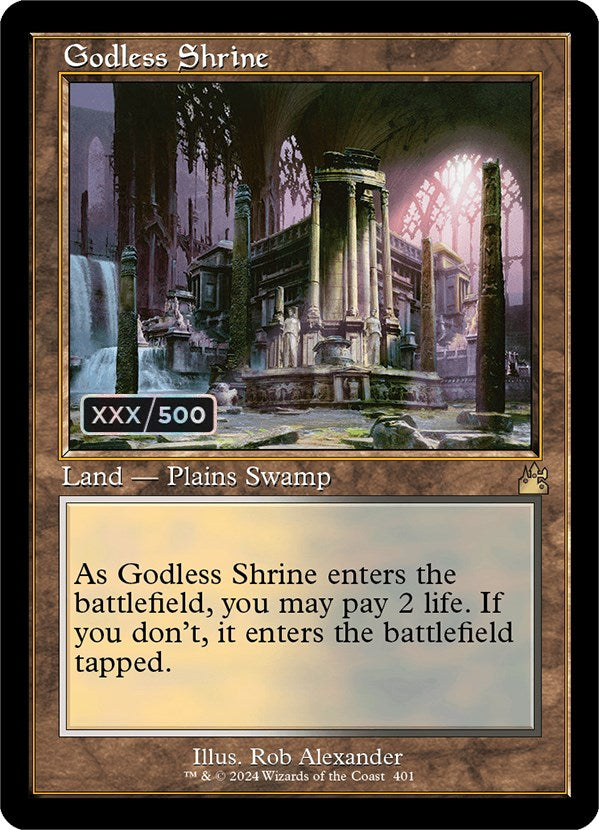 Godless Shrine (Retro) (Serialized) [Ravnica Remastered] | Gamers Paradise