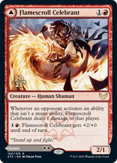 Flamescroll Celebrant // Revel in Silence [Strixhaven: School of Mages Prerelease Promos] | Gamers Paradise
