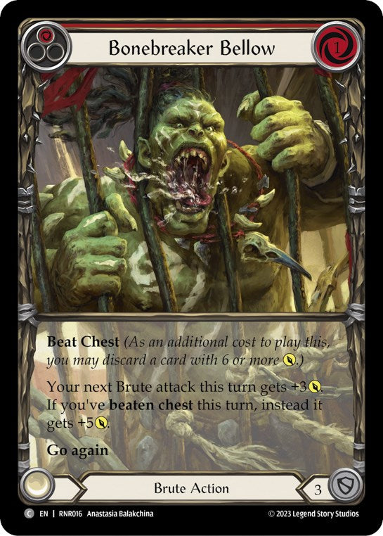 Bonebreaker Bellow (Red) [RNR016] (Rhinar Hero Deck) | Gamers Paradise