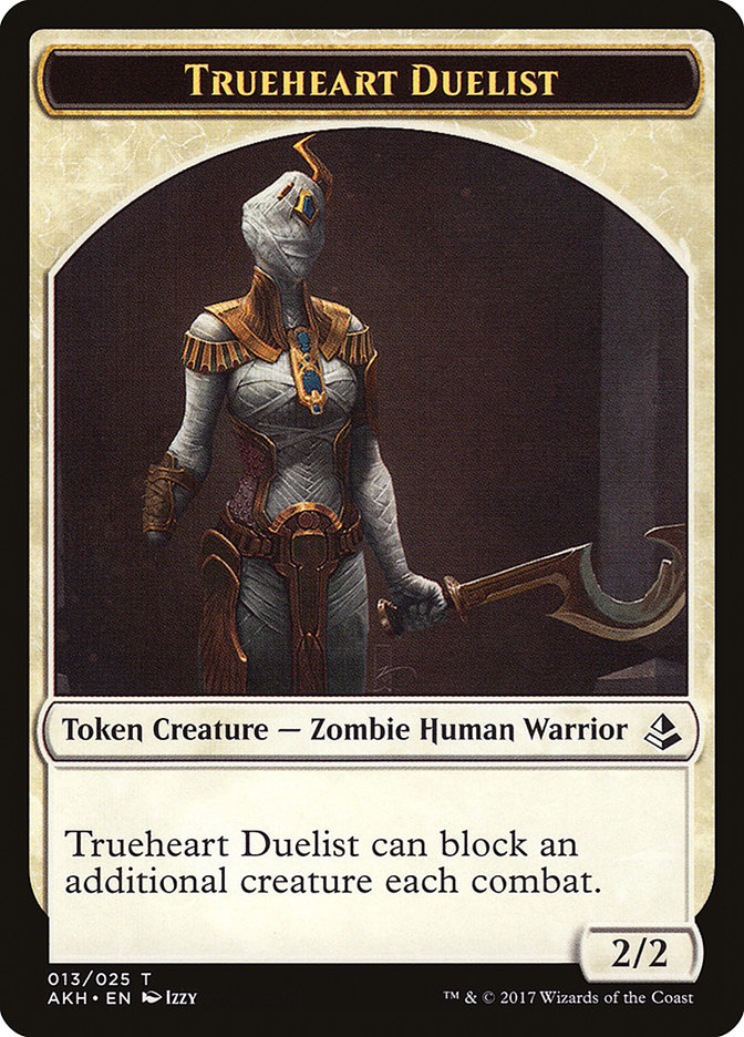 Zombie // Trueheart Duelist Double-Sided Token [Amonkhet Tokens] | Gamers Paradise