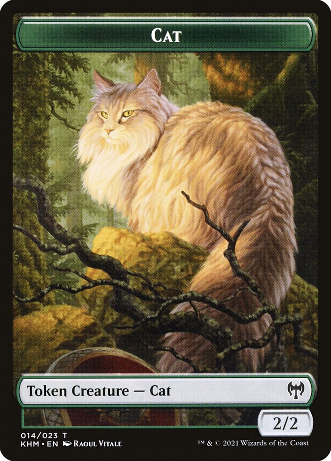 Human Warrior // Cat Double-Sided Token [Kaldheim Tokens] | Gamers Paradise