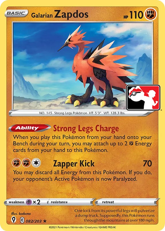Galarian Zapdos (082/203) [Prize Pack Series One] | Gamers Paradise