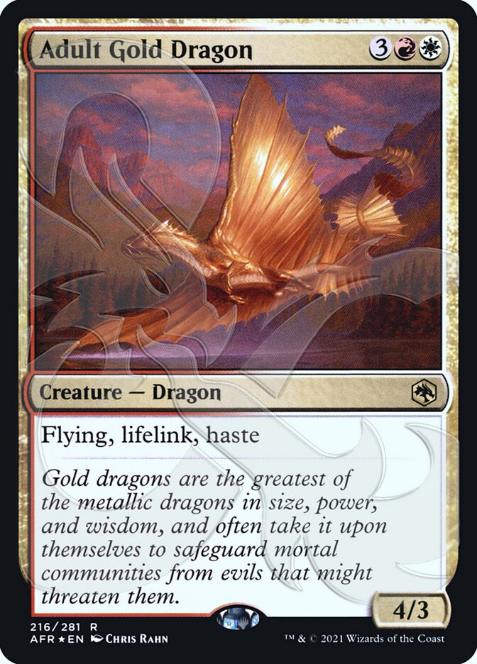 Adult Gold Dragon (Ampersand Promo) [Dungeons & Dragons: Adventures in the Forgotten Realms Promos] | Gamers Paradise