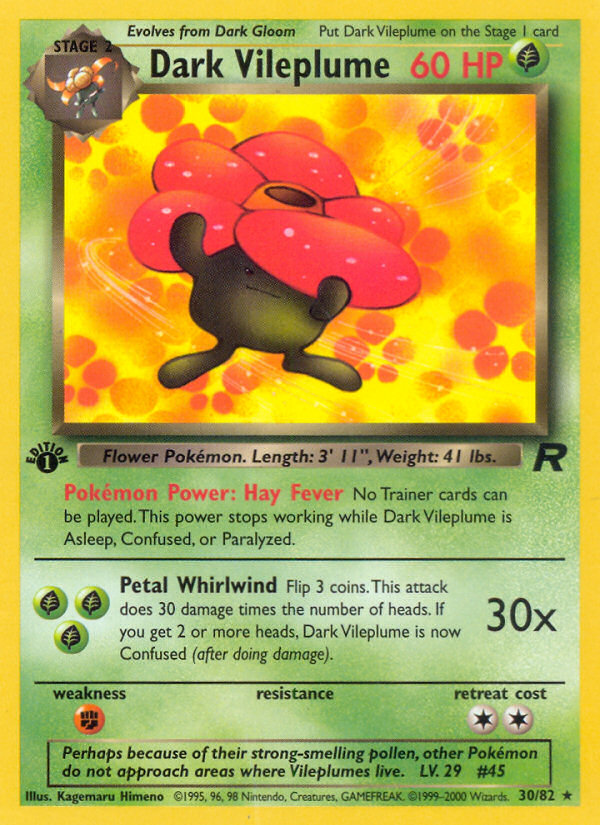 Dark Vileplume (30/82) [Team Rocket 1st Edition] | Gamers Paradise